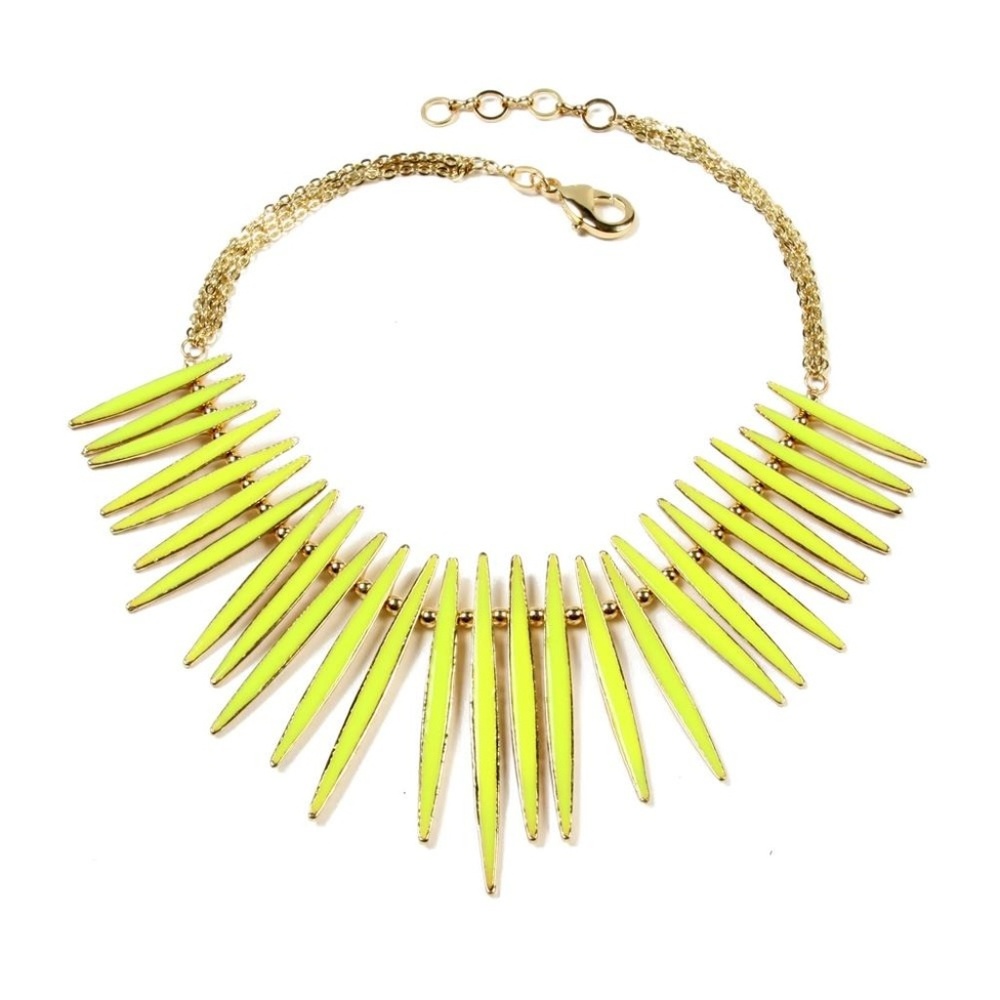 Yellow & Goldtone Reversible MOMA Necklace